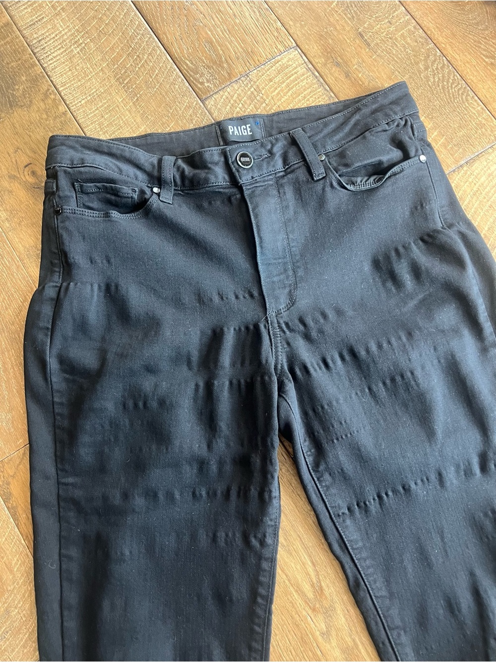 PAIGE Women's Black High-Rise Skinny Jeans - Picture 2 of 7